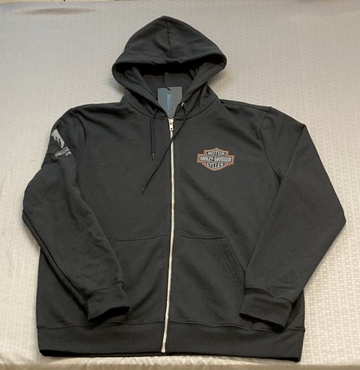 NEW GENUINE HARLEY DAVIDSON 96005-23VM Men's WWP Zip Front Knit Hoodie Black 3XL