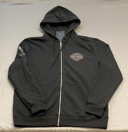 NEW GENUINE HARLEY DAVIDSON 96005-23VM Men's WWP Zip Front Knit Hoodie Black 3XL