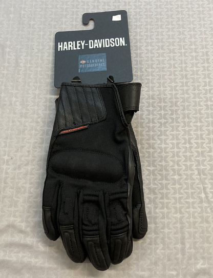 NEW GENUINE HARLEY DAVIDSON 98102-21VM MEN'S SMALL BRAWLER MIXED MEDIA GLOVES
