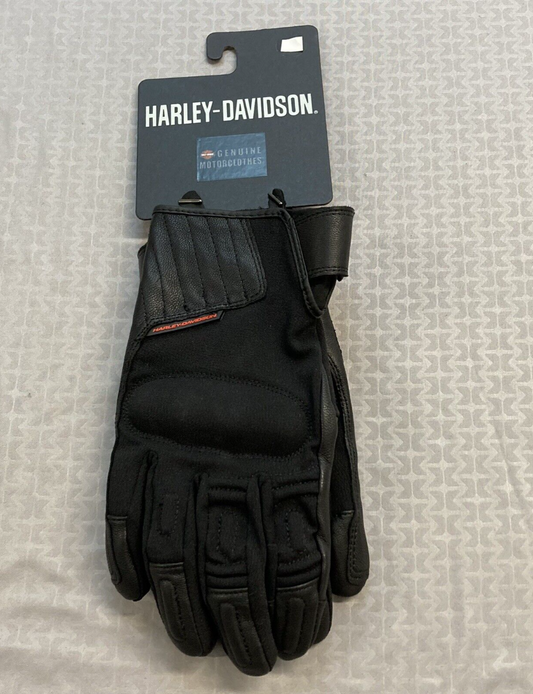NEW GENUINE HARLEY DAVIDSON 98102-21VM MEN'S SMALL BRAWLER MIXED MEDIA GLOVES
