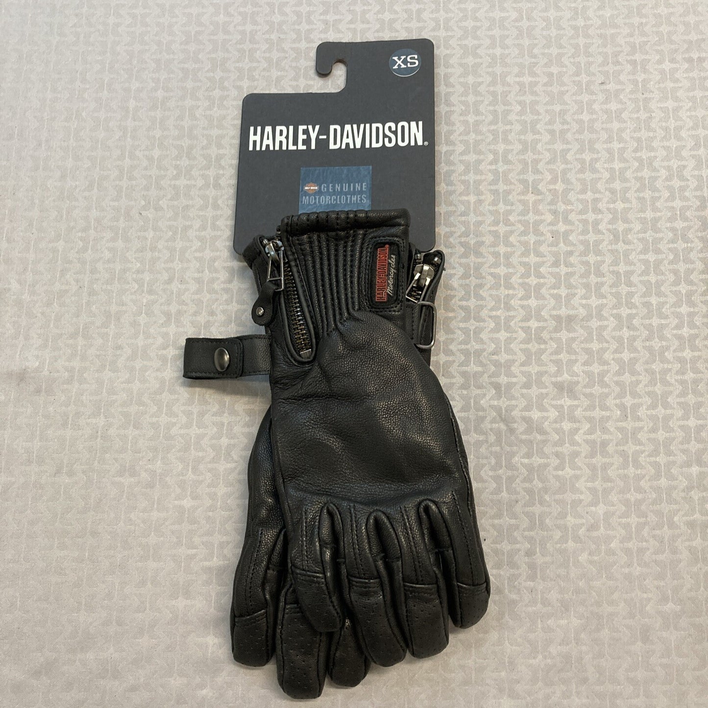 NEW GENUINE HARLEY DAVIDSON 98250-18VW WOMEN'S XSMALL JAYDEN GAUNTLET BLK GLOVES