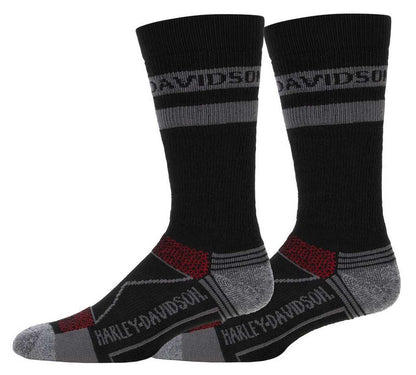 NEW GENUINE HARLEY DAVIDSON D99276670-001 2PK MEN'S LARGE SPORT STRIPE SOCKS