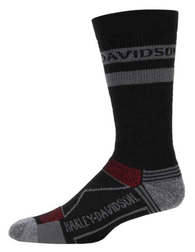NEW GENUINE HARLEY DAVIDSON D99276670-001 2PK MEN'S LARGE SPORT STRIPE SOCKS