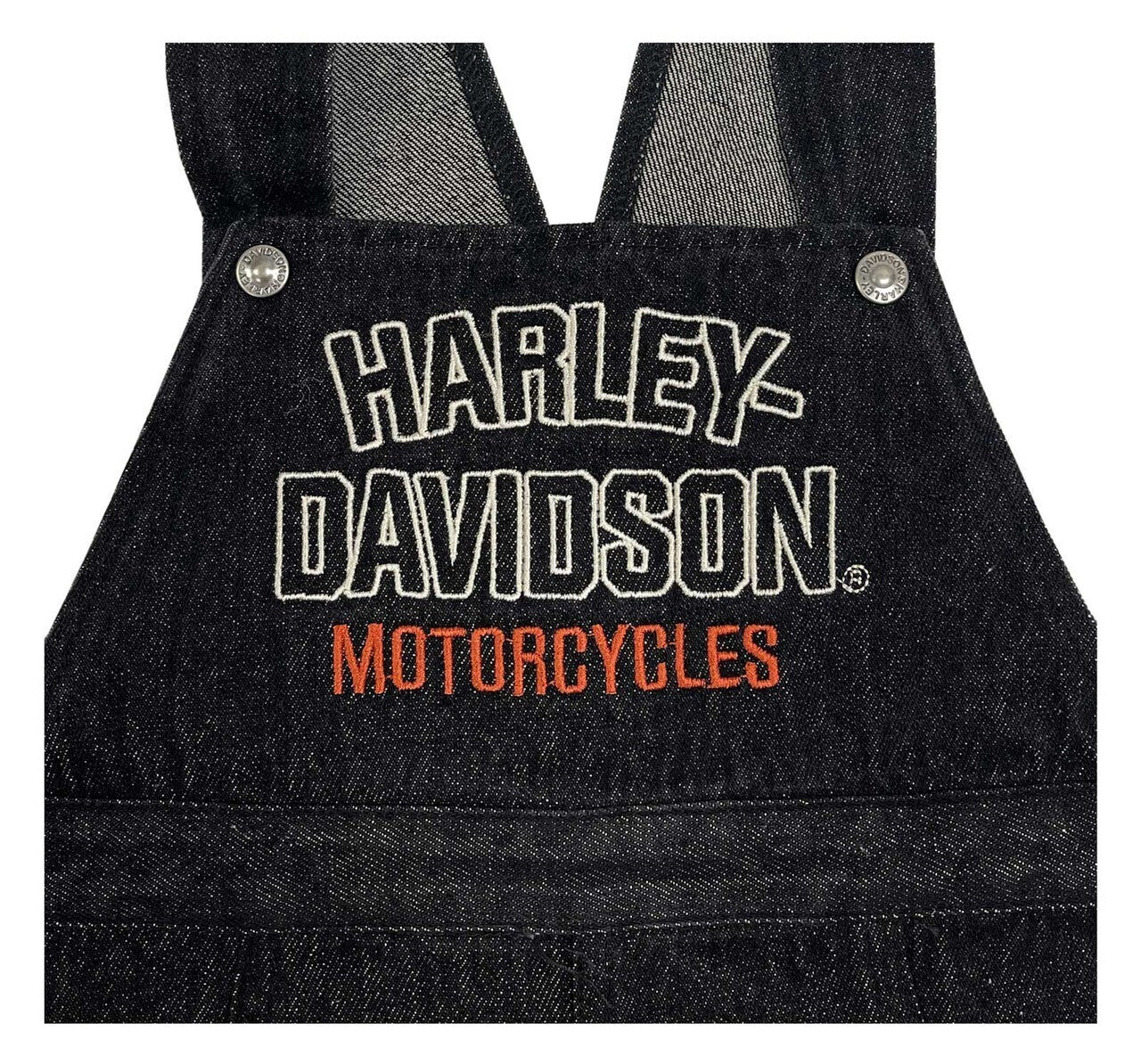 NEW HARLEY DAVIDSON 4060245 Baby Unisex Denim Overalls Embroidered Back 18/24M