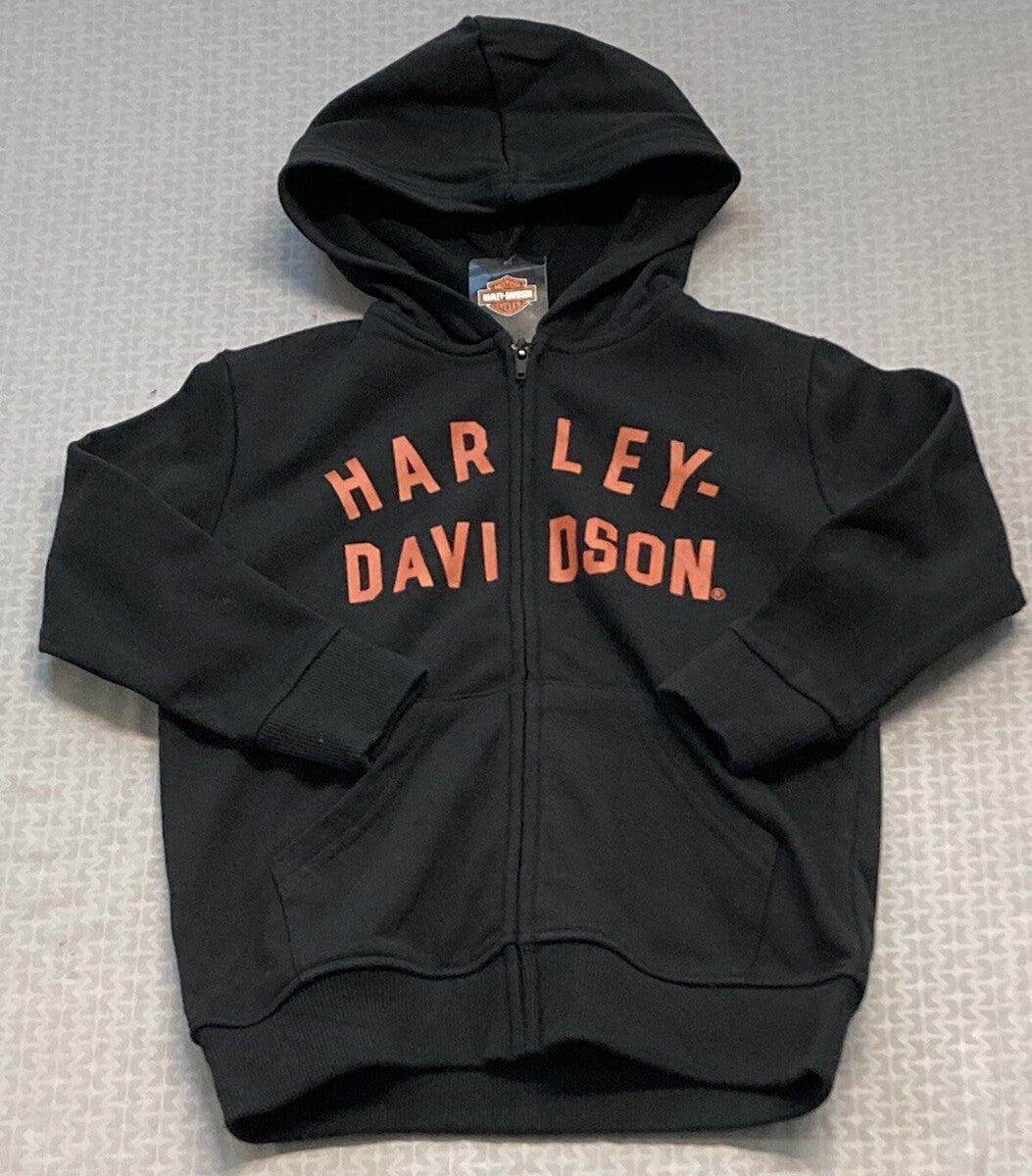 NEW HARLEY DAVIDSON 6570207 French Terry Toddler Zip-Up Hooded Sweatshirt 4/5T