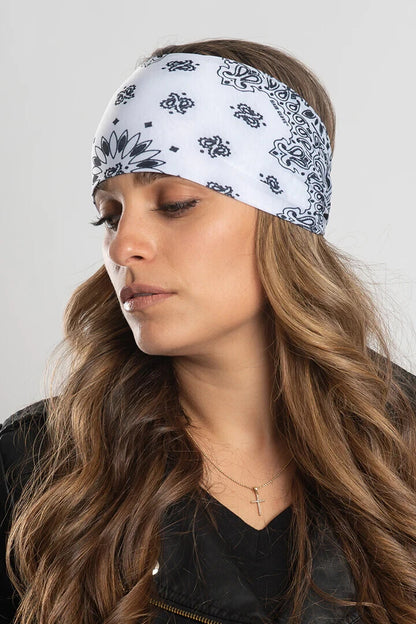 NEW HAIR GLOVE EZ BANDZ 57516 UNISEX SOAKER SERIES WHITE PAISLEY