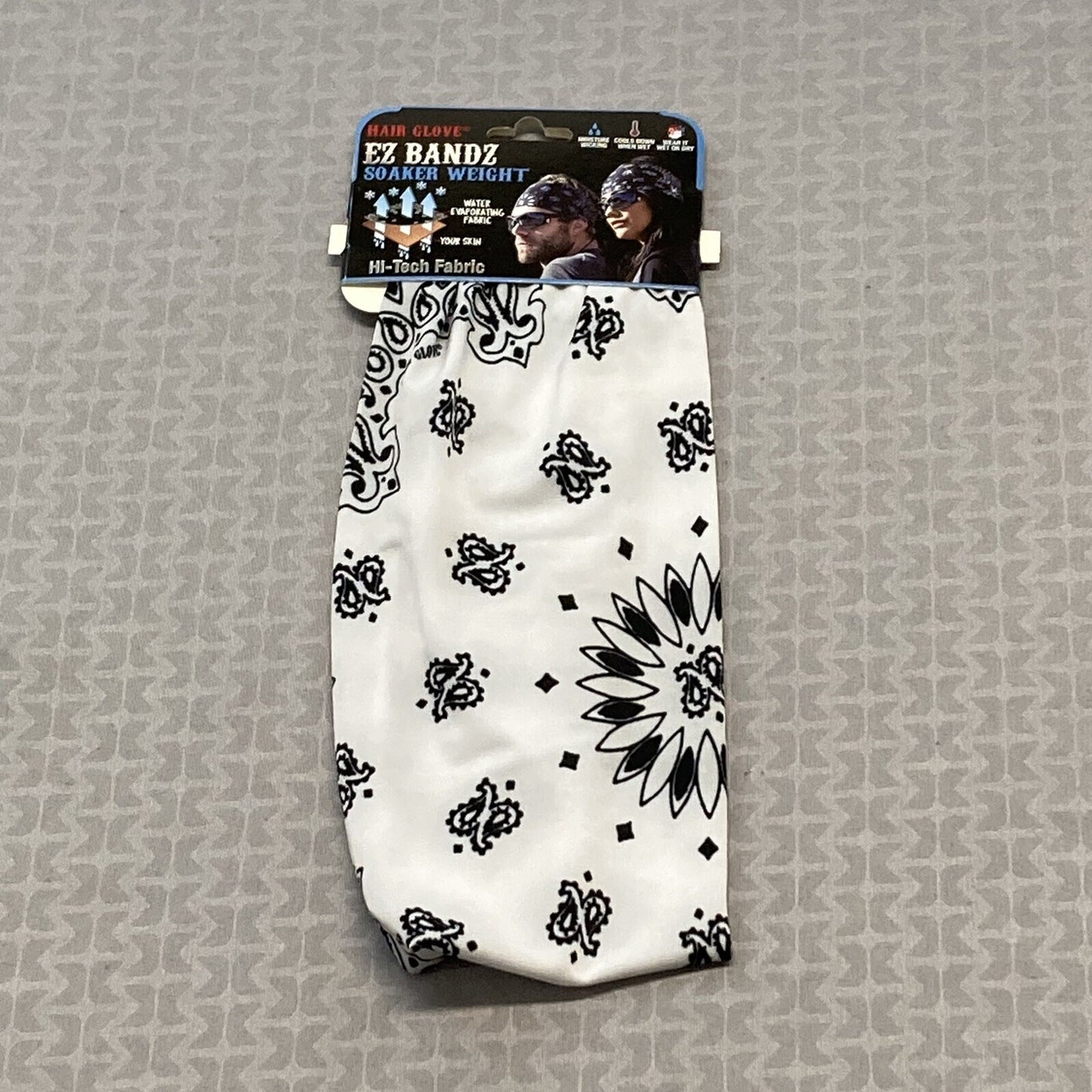 NEW HAIR GLOVE EZ BANDZ 57516 UNISEX SOAKER SERIES WHITE PAISLEY