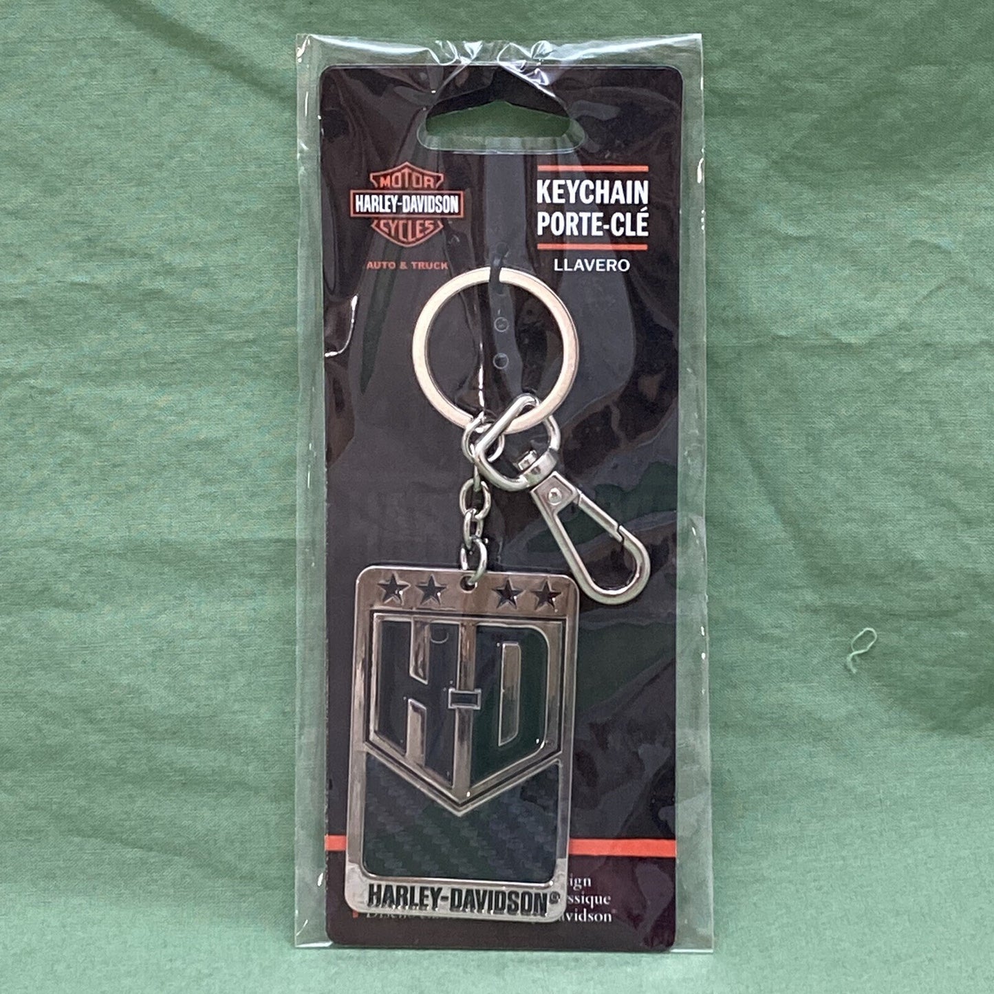 NEW GENUINE HARLEY DAVIDSON 4540PC AMERICAN CARBON FIBER KEYCHAIN