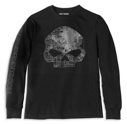 NEW HARLEY DAVIDSON 96065-22VM MILWAUKEE MAP SKULL LNG SLEEVE GRAPHIC KNIT 3XL