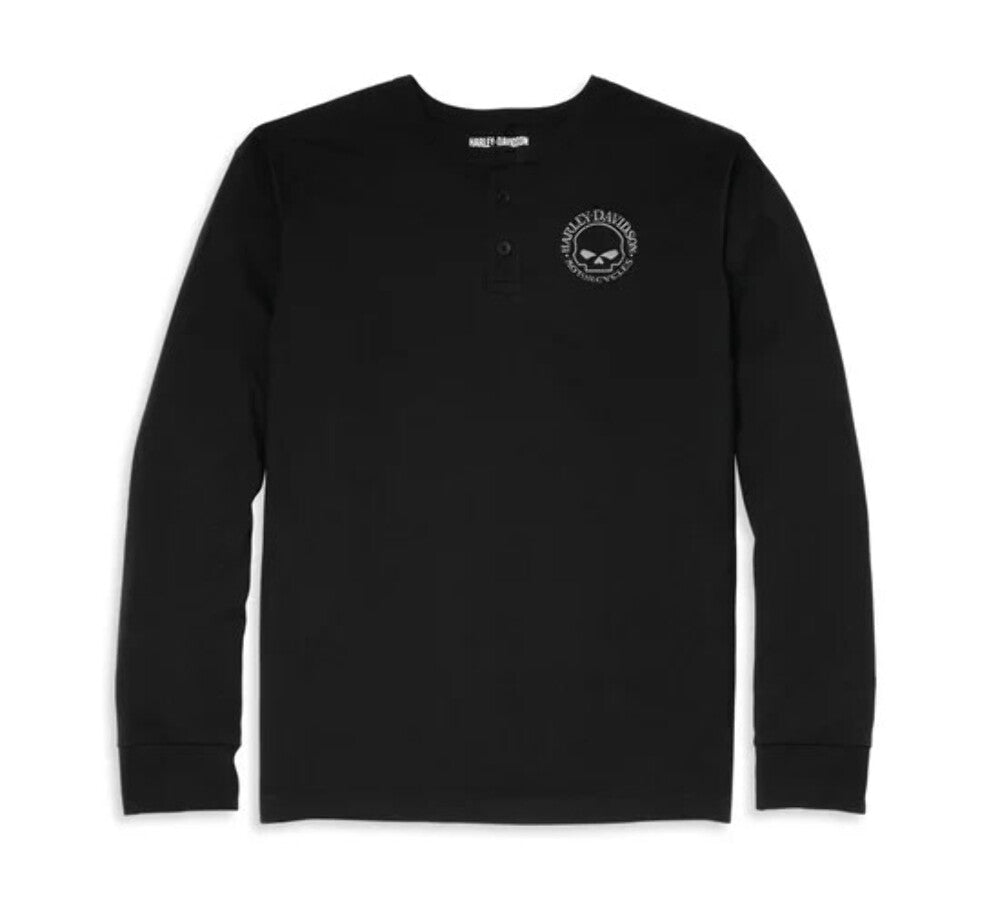 NEW HARLEY DAVIDSON 96037-22VM MENS WILLIE G SKULL THREE BUTTON KNIT HENLEY XXXL