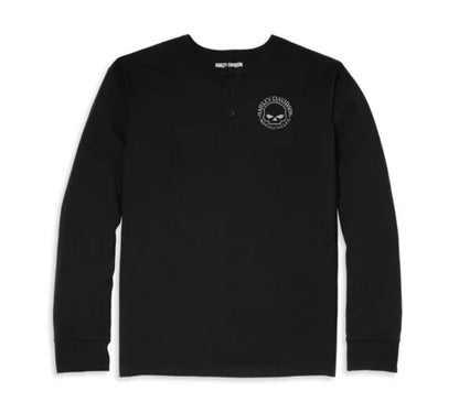 NEW HARLEY DAVIDSON 96037-22VM MENS WILLIE G SKULL THREE BUTTON KNIT HENLEY XXXL