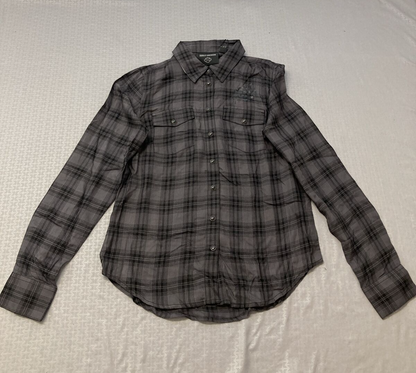 NEW HARLEY DAVIDSON 96479-23VW WOMENS CLASSIC ENCHANTED SHRT PLAID BLK PEARL XXL