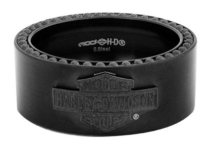 NEW GENUINE HARLEY DAVIDSON MOD HSR0052 SZ 13 Black on Black B&S RING
