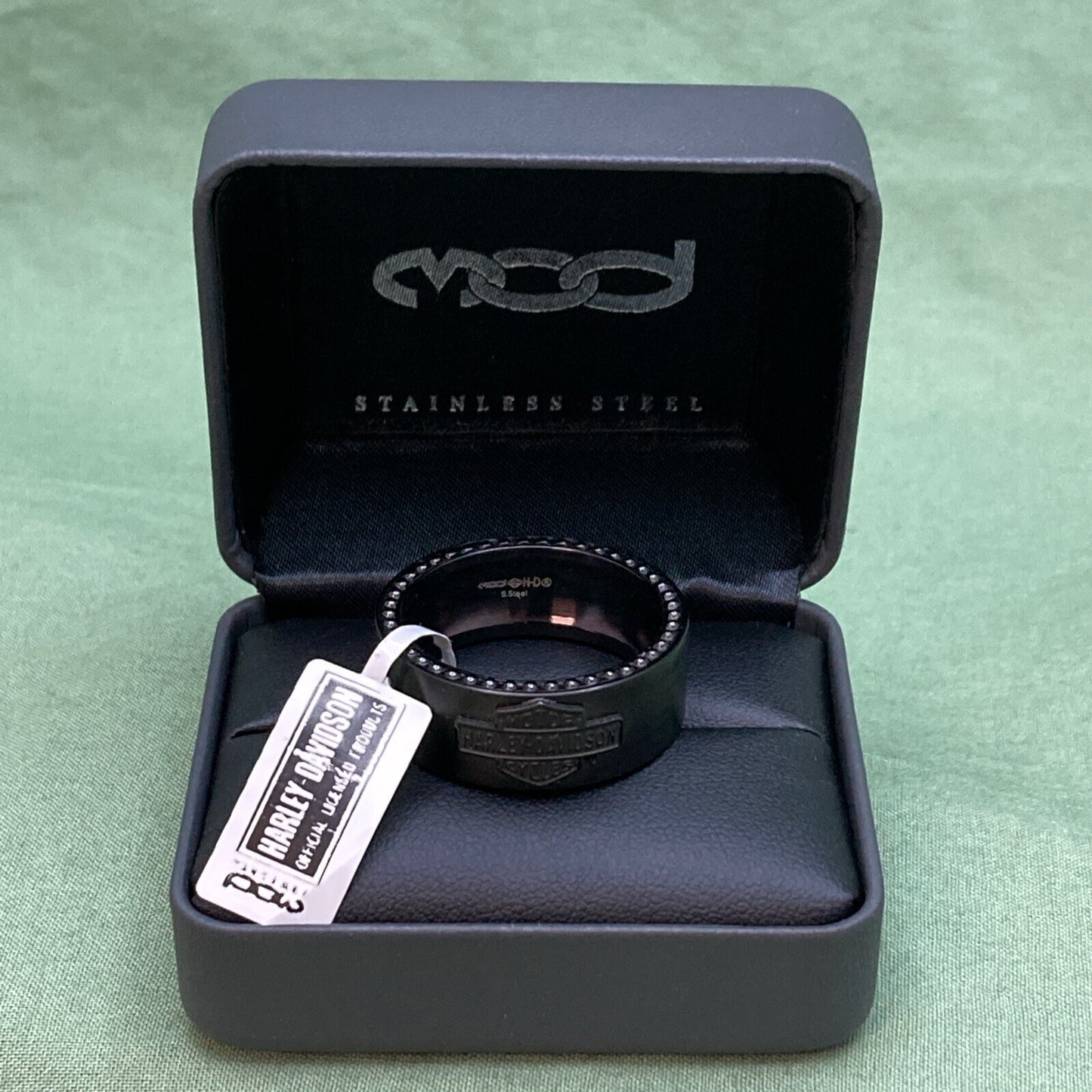NEW GENUINE HARLEY DAVIDSON MOD HSR0052 SZ 12 Black on Black B&S RING