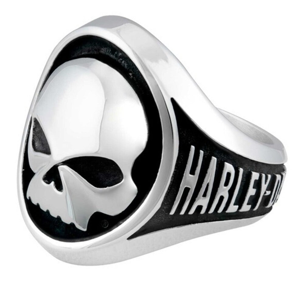 NEW GENUINE HARLEY DAVIDSON MOD HSR0086 SZ 14 STEEL HD LARGE SKULL RING