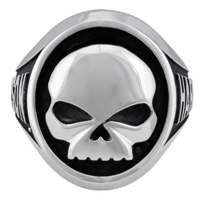 NEW GENUINE HARLEY DAVIDSON MOD HSR0086 SZ 10 STEEL HD LARGE SKULL RING