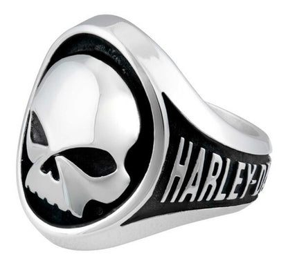 NEW GENUINE HARLEY DAVIDSON MOD HSR0086 SZ 10 STEEL HD LARGE SKULL RING