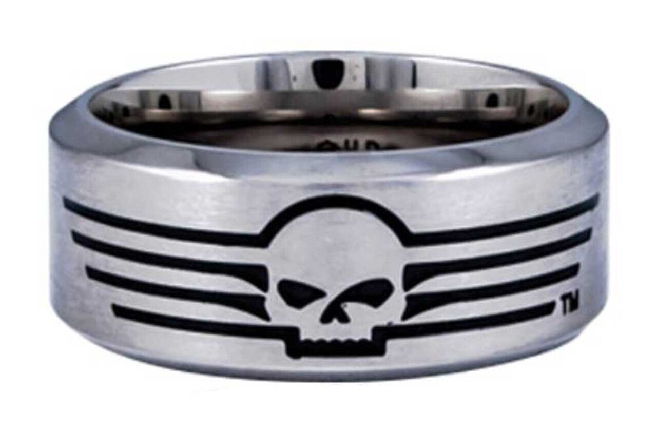 NEW GENUINE HARLEY DAVIDSON MOD HSR0027 SZ 10 STEEL SKULL Willie G BAND RING