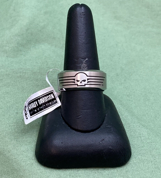 NEW GENUINE HARLEY DAVIDSON MOD HSR0027 SZ 10 STEEL SKULL Willie G BAND RING
