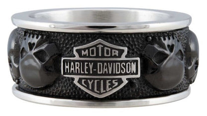 NEW GENUINE HARLEY DAVIDSON MOD HSR0097 SZ 11 Men's Multiple Willie G Skull RING