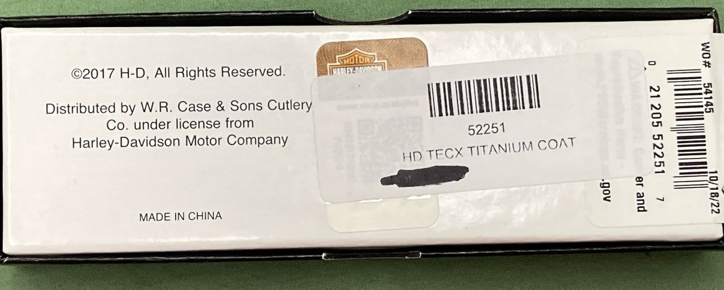 NEW HARLEY DAVIDSON 52251 TECX CASE Stainless Steel Linerlock Folding Knife