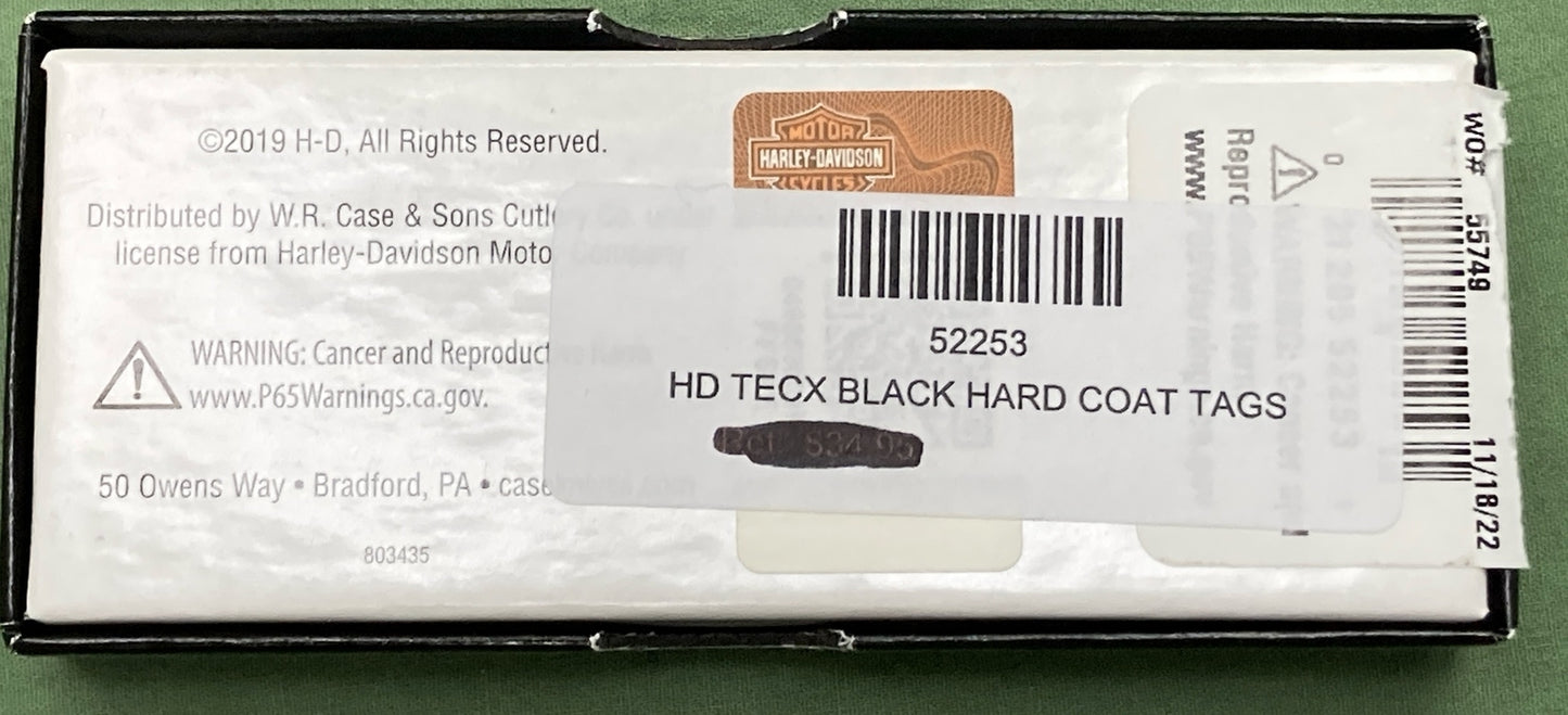 NEW HARLEY DAVIDSON 52253 TECX CASE 440 SS DROP POINT black-coated Folding Knife