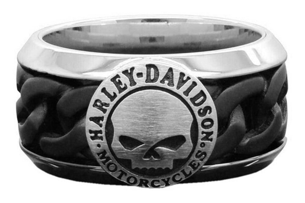NEW GENUINE HARLEY DAVIDSON MOD HSR0030 SZ 9 Black Steel Chain H-D Ring