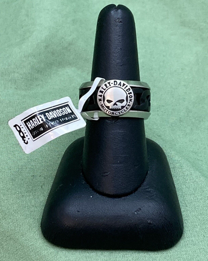 NEW GENUINE HARLEY DAVIDSON MOD HSR0030 SZ 9 Black Steel Chain H-D Ring