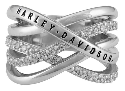 NEW GENUINE HARLEY DAVIDSON MOD HDR0566 SZ 7 TWISTED BLING HD TAPERED RING