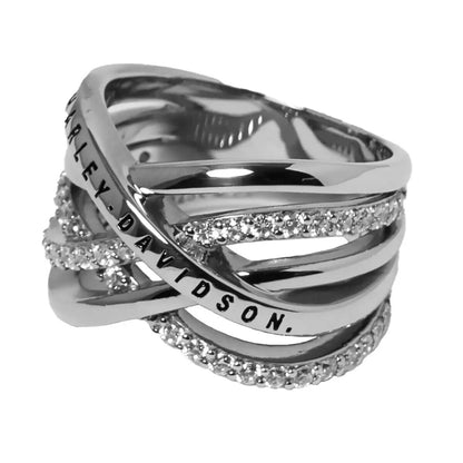 NEW GENUINE HARLEY DAVIDSON MOD HDR0566 SZ 7 TWISTED BLING HD TAPERED RING