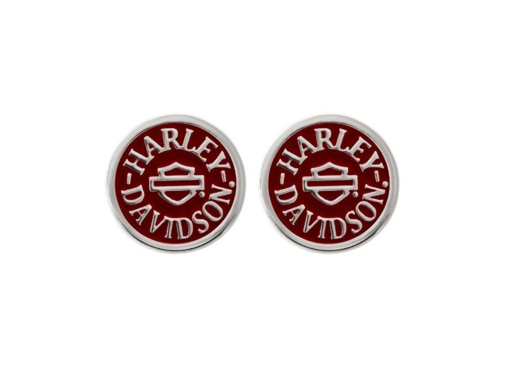 NEW GENUINE HARLEY DAVIDSON MOD HDE0474 WOMEN'S ROUND WINE STUD EARRINGS