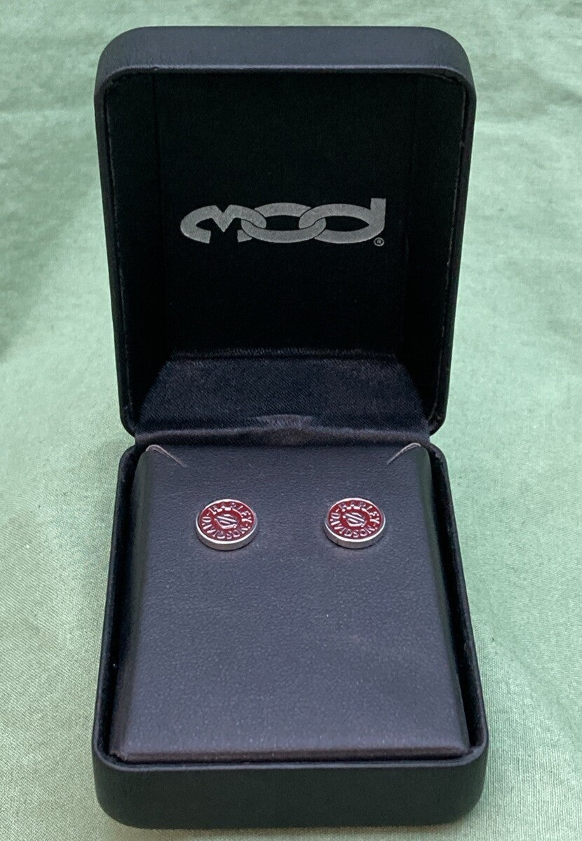 NEW GENUINE HARLEY DAVIDSON MOD HDE0474 WOMEN'S ROUND WINE STUD EARRINGS