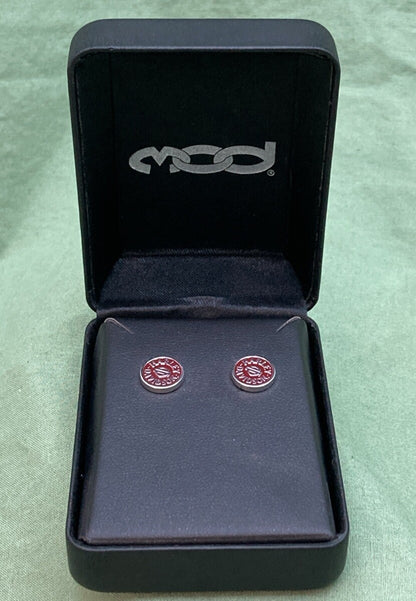 NEW GENUINE HARLEY DAVIDSON MOD HDE0474 WOMEN'S ROUND WINE STUD EARRINGS