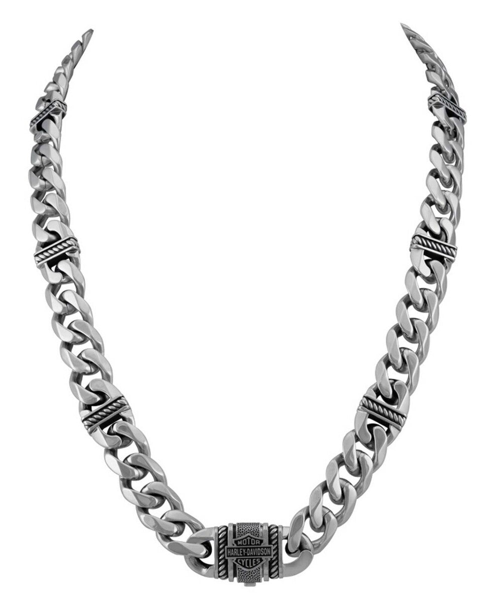 NEW GENUINE HARLEY DAVIDSON MOD HSN0073 MEN'S 24" CURB LINK B&S NECKLACE