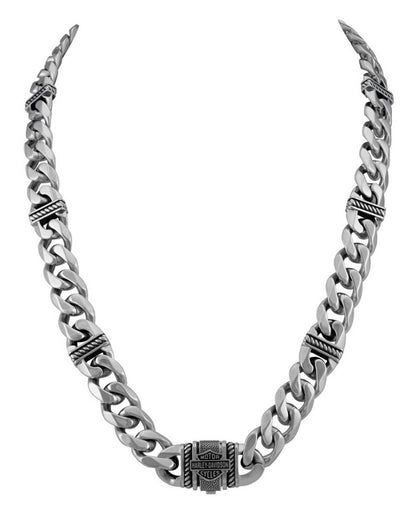 NEW GENUINE HARLEY DAVIDSON MOD HSN0073 MEN'S 24" CURB LINK B&S NECKLACE