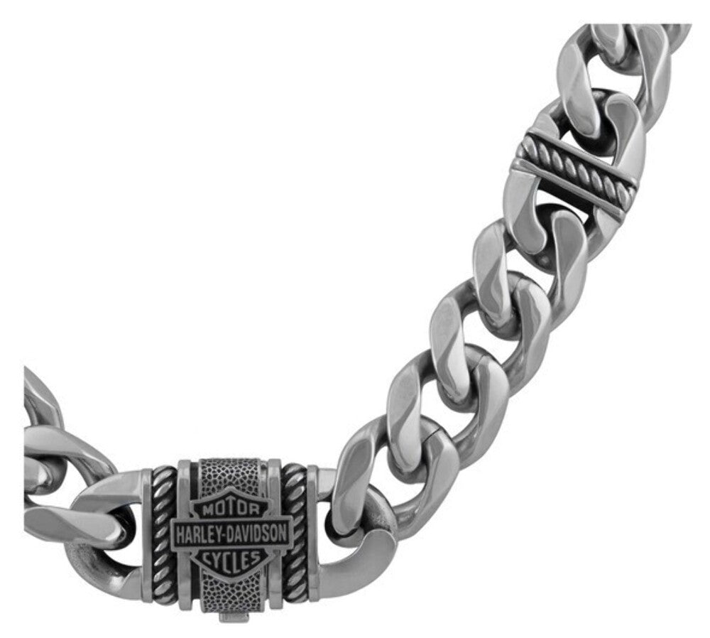 NEW GENUINE HARLEY DAVIDSON MOD HSN0073 MEN'S 24" CURB LINK B&S NECKLACE
