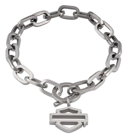 NEW GENUINE HARLEY DAVIDSON MOD HSB0243 WOMEN'S 7.5" B&S CHAIN BRACELET