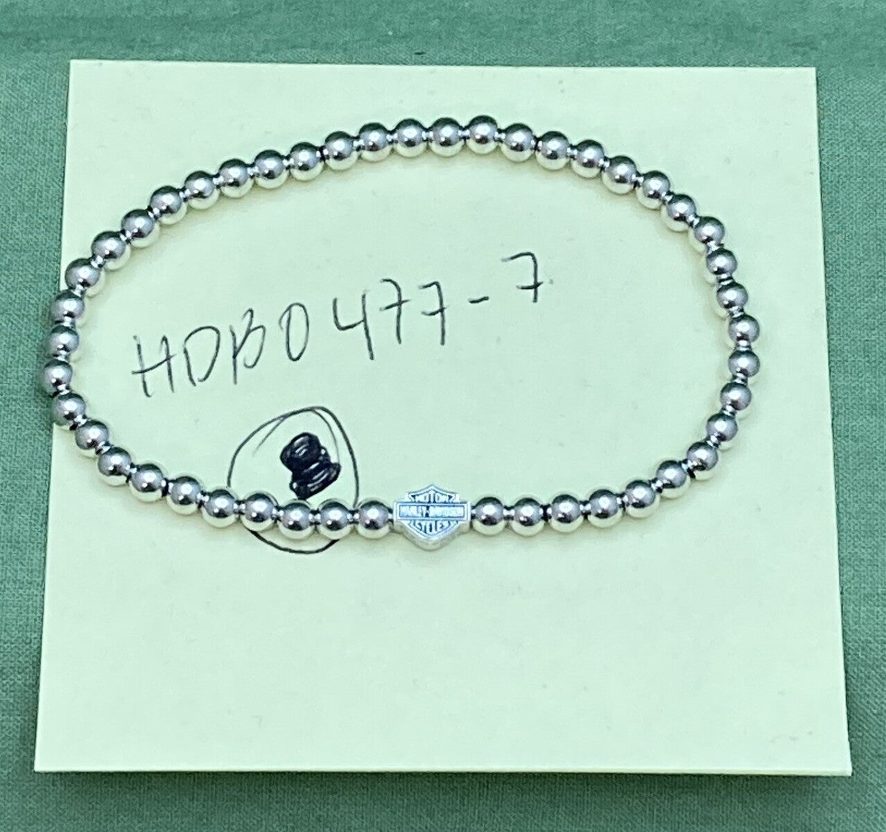 NEW REPLACES HARLEY DAVIDSON MOD HDB0477 WOMEN'S S Beaded B&S Stretch Bracelet