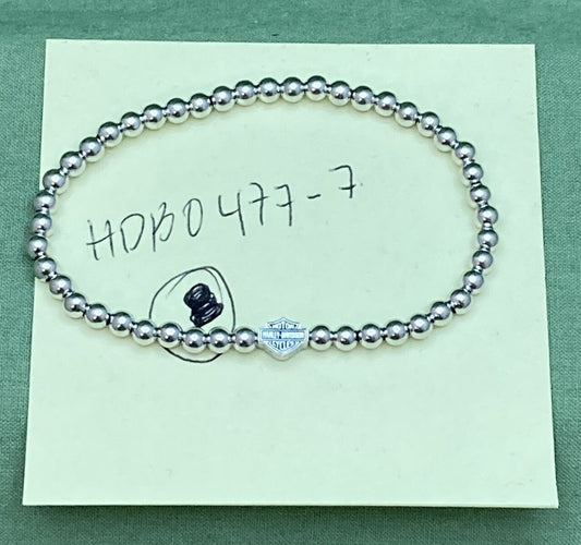NEW REPLACES HARLEY DAVIDSON MOD HDB0477 WOMEN'S S Beaded B&S Stretch Bracelet