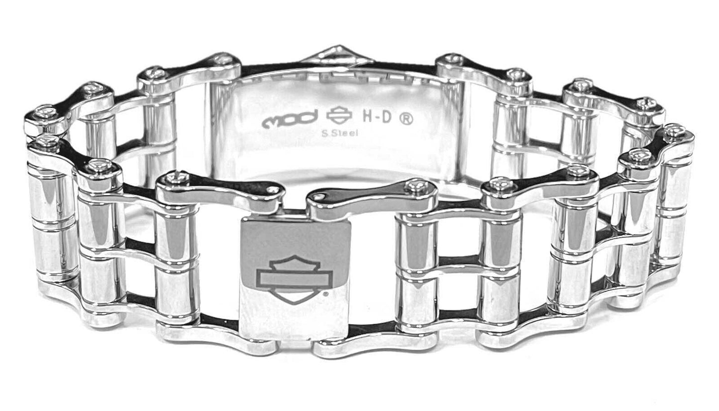 NEW GENUINE HARLEY DAVIDSON MOD HSB0146 MEN'S 7.5" B&S LARGE CHAIN BRACELET