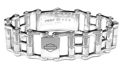 NEW GENUINE HARLEY DAVIDSON MOD HSB0146 MEN'S 7.5" B&S LARGE CHAIN BRACELET