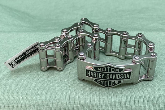 NEW GENUINE HARLEY DAVIDSON MOD HSB0146 MEN'S 7.5" B&S LARGE CHAIN BRACELET