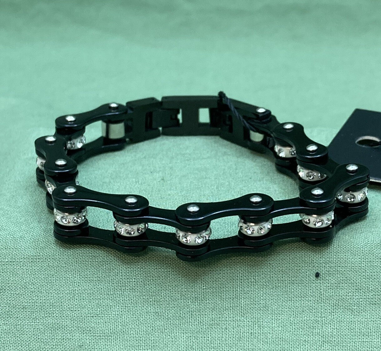 NEW HAIR GLOVE 84078 WOMEN'S 8.5" BLACK SINGLE BIKE CHAIN BRACELET