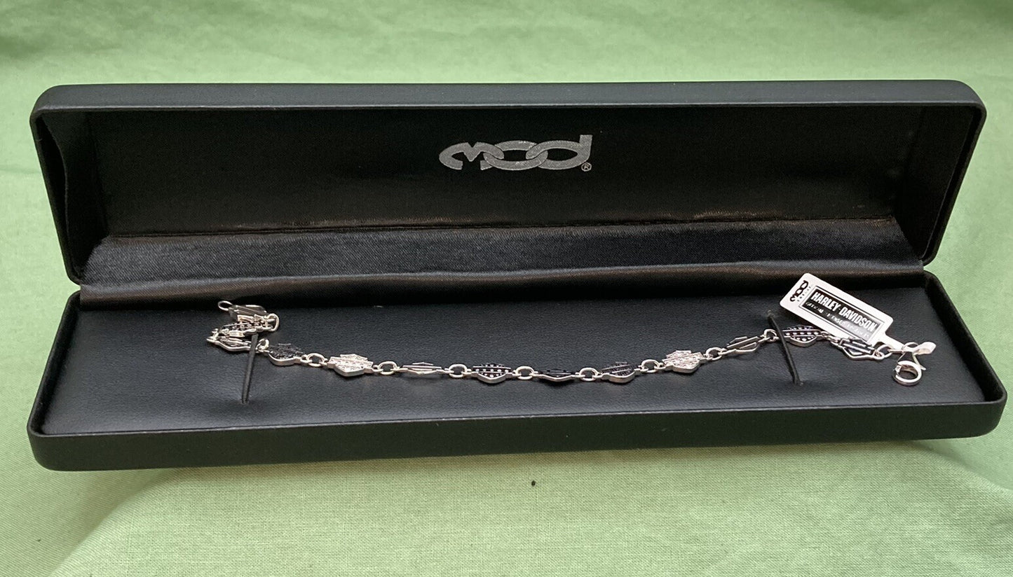 NEW GENUINE HARLEY DAVIDSON MOD HDB0235 WOMEN'S 8" MULTI B&S CHAIN BRACELET