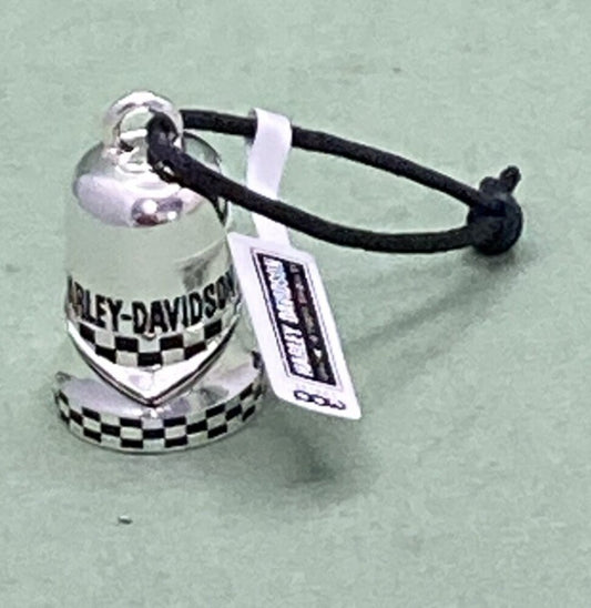 NEW GENUINE HARLEY DAVIDSON HRB117 SILVER CHECKERED RACING FLAG RIDE BELL