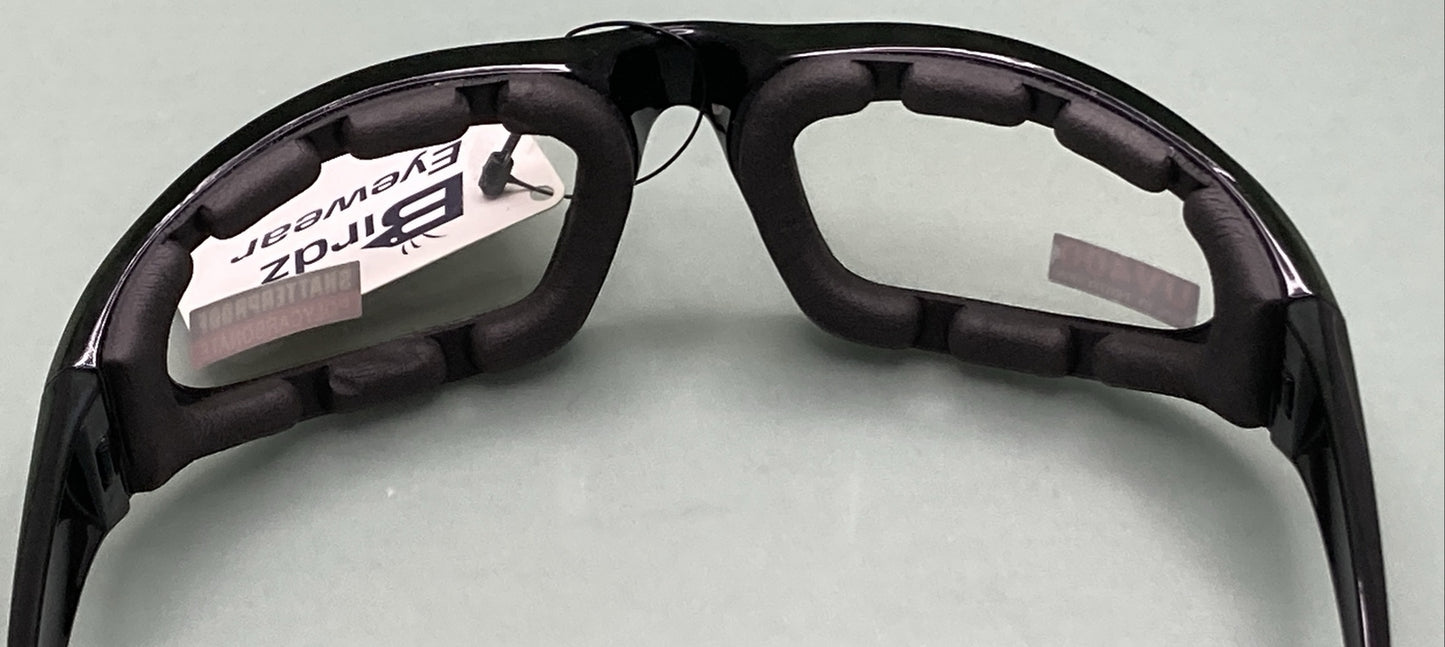 NEW BIRDZ EYEWEAR ORIOLESD BLACK FRAME CLEAR LENS GLASSES W/ EVA FOAM