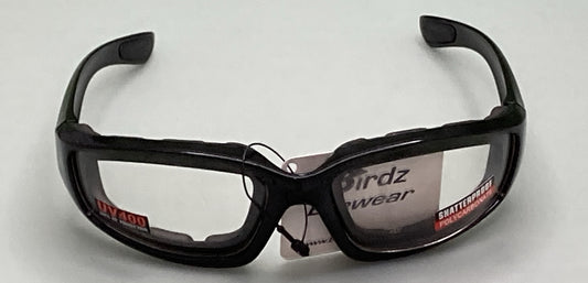 NEW BIRDZ EYEWEAR ORIOLESD BLACK FRAME CLEAR LENS GLASSES W/ EVA FOAM