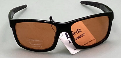 NEW BIRDZ EYEWEAR MALLARDBKAM MALLARD BLACK FRAME W/ AMBER LENS