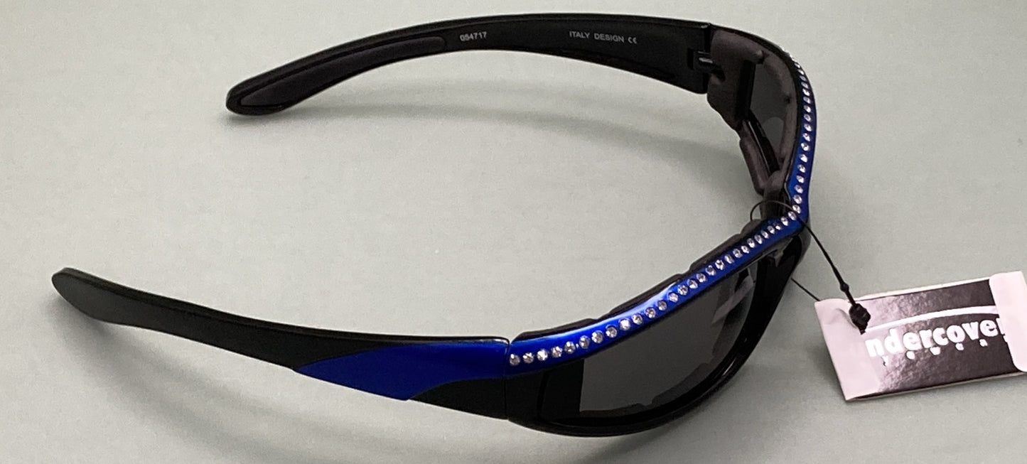 NEW UNDERCOVER EYEWEAR UE2588RSBLU WOMEN'S 56 RHINISTONE BLUE SUNGLASSES