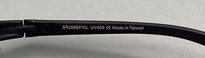 NEW UNDERCOVER EYEWEAR SR206CLR BLACK W/ CLEAR LENS READER 1.5 SAFETY GLASSES